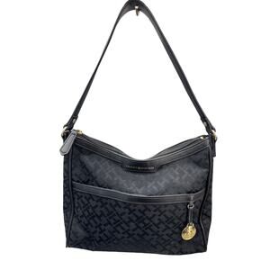 Tommy Hilfiger Y2K Black Monogram Hobo Bag Purse